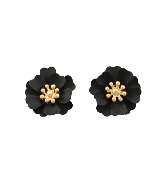 Black Petal Stud