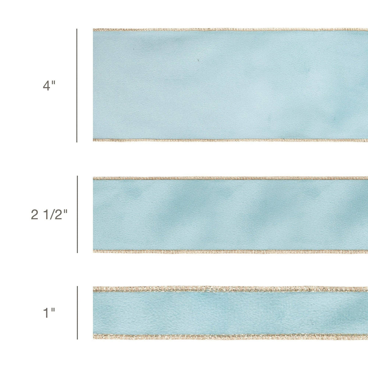 2 1/2" Reversible Classic Velvet Wired Ribbon | Aqua/Gold | 10 Yard Roll