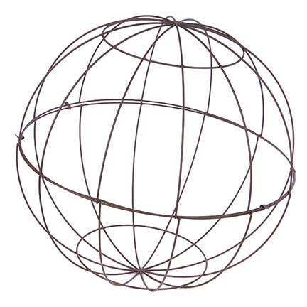 Brown Round Metal Wire Topiary 23.5"D