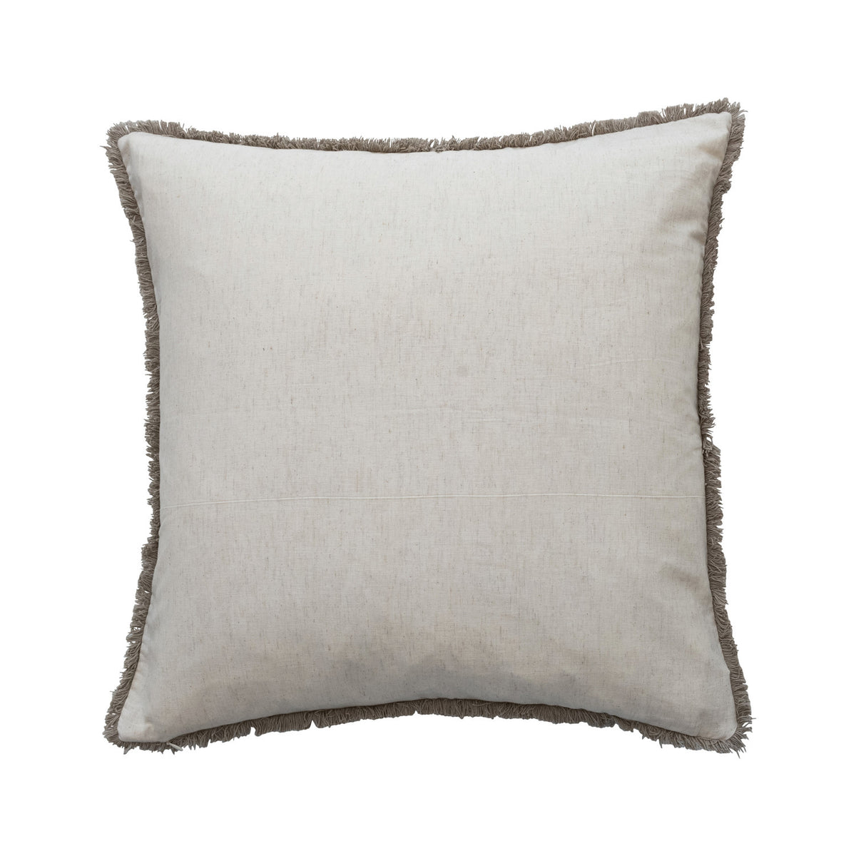 24" Square Cotton Velvet Printed Pillow with Design & Fringe
