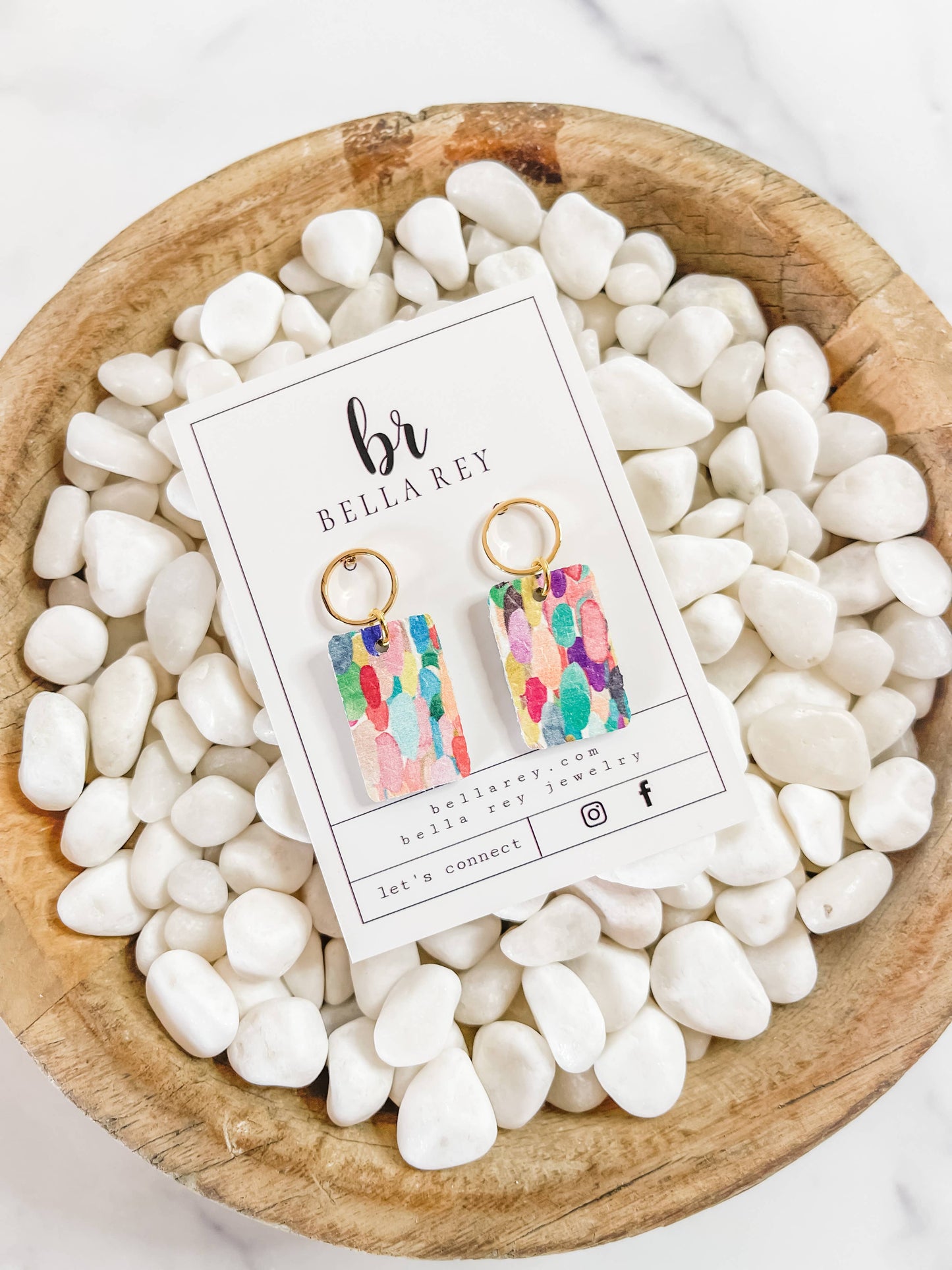 The Tenley Mini leather earring (confetti)