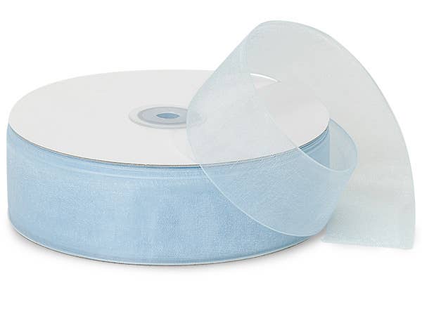 Sheer Organza Gift Packaging Ribbon: Denim Blue, 1 Pack, 7/8"x100 yards
