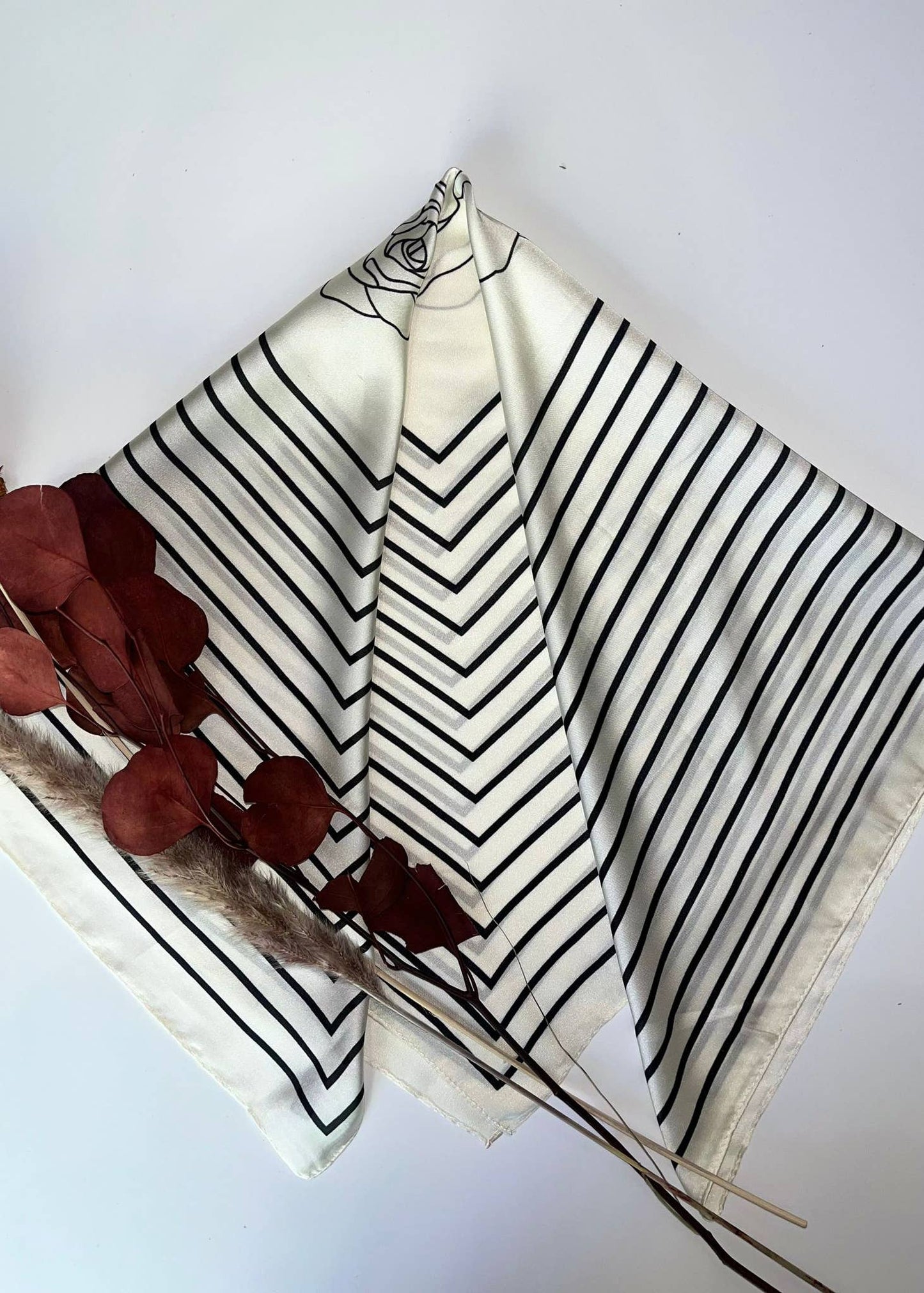 Parisian Stripe Satin Scarf