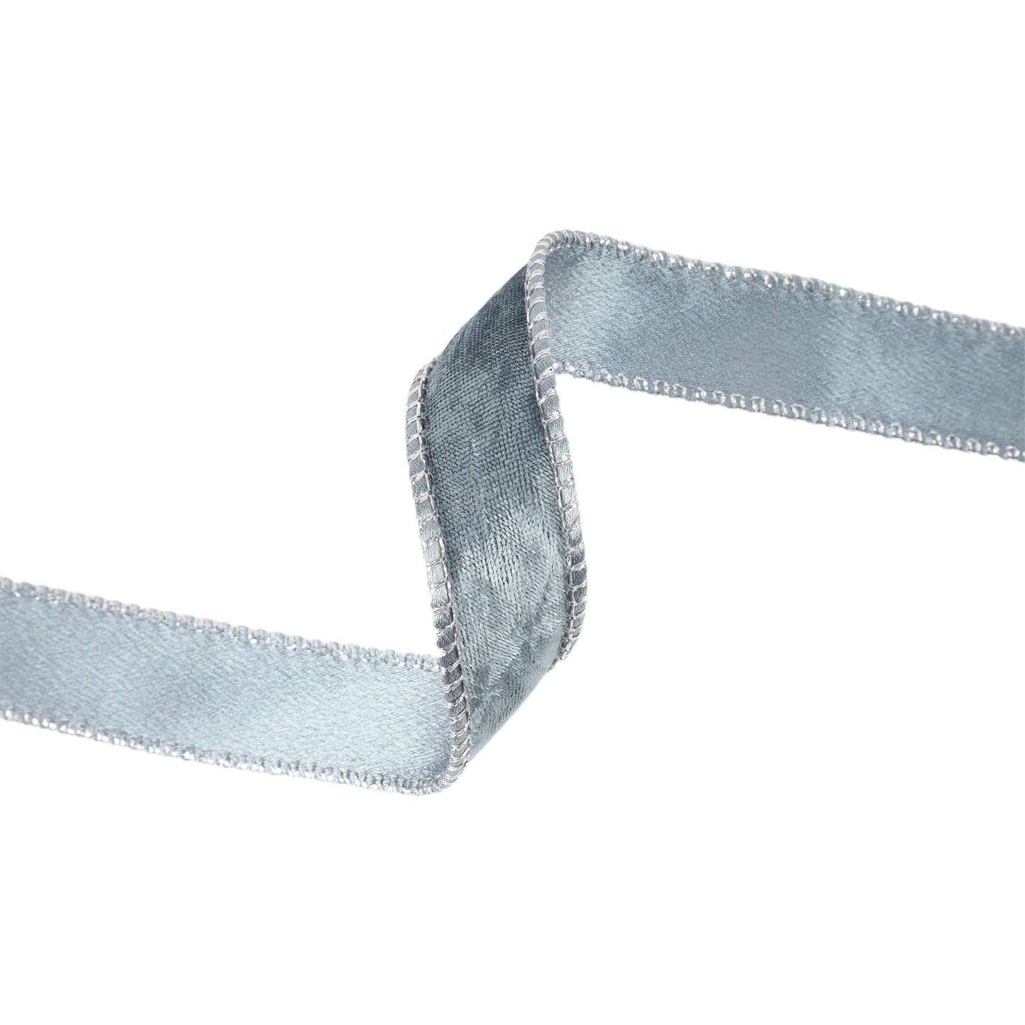 1" Reversible Frosted Velvet Wired Ribbon | Blue/Blue | 10 Yard Roll