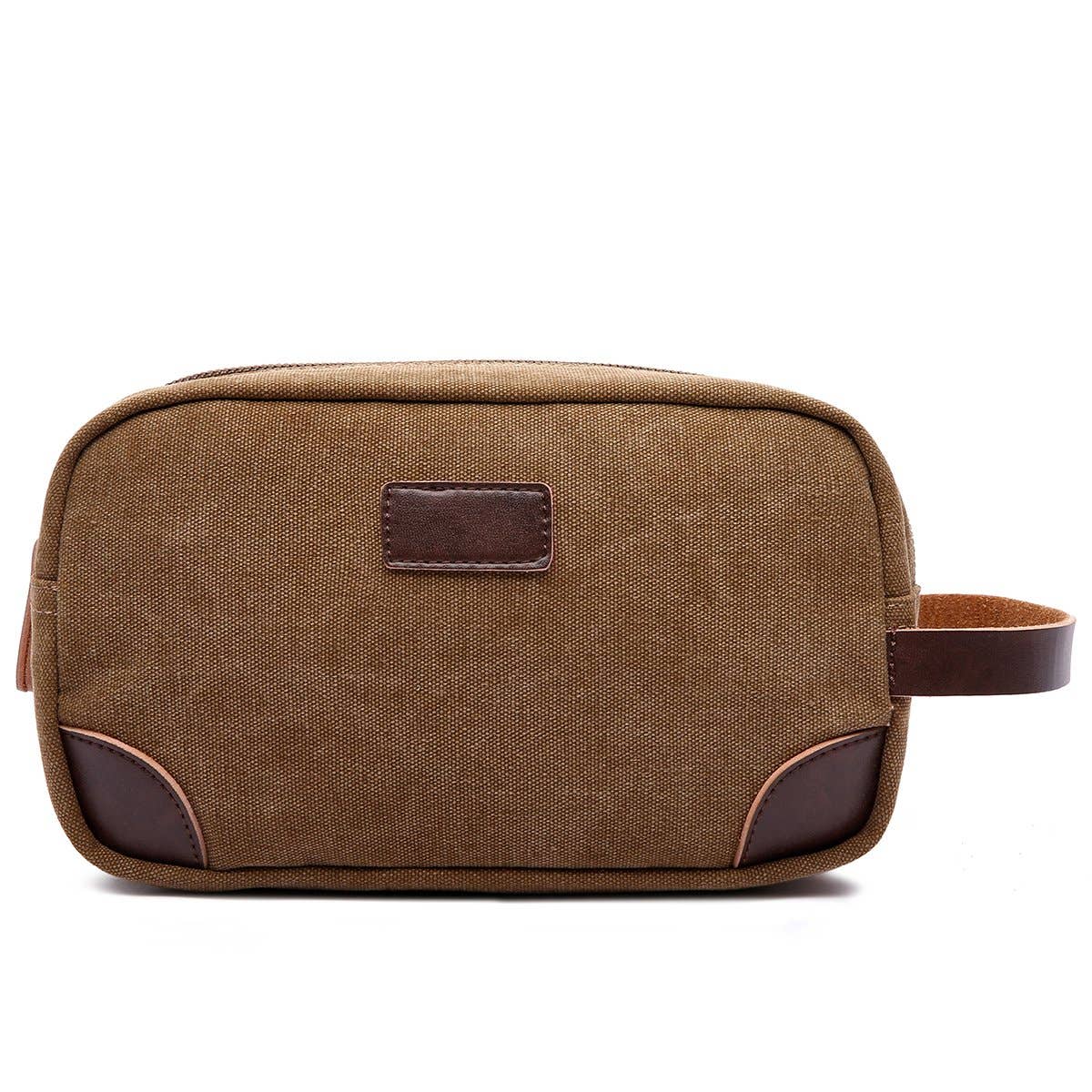 Canvas and Leather Dopp: Brown