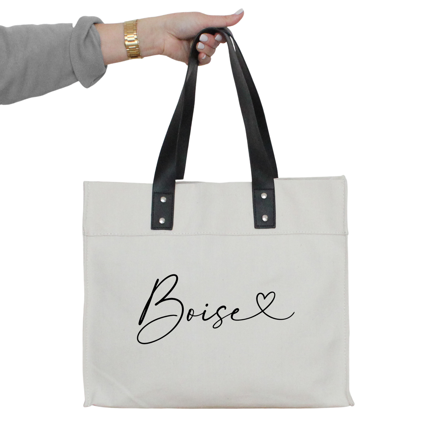 Custom City Love Market Tote: Brown