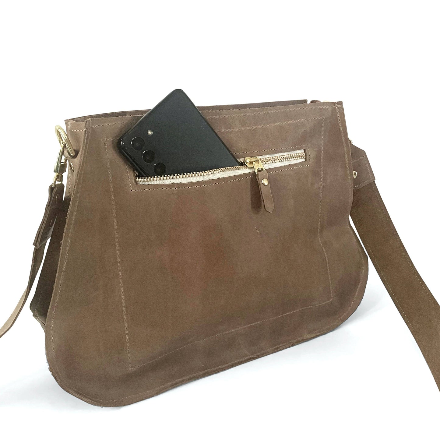 Alison Crossbody In Mocha Leather | Upcycled LV