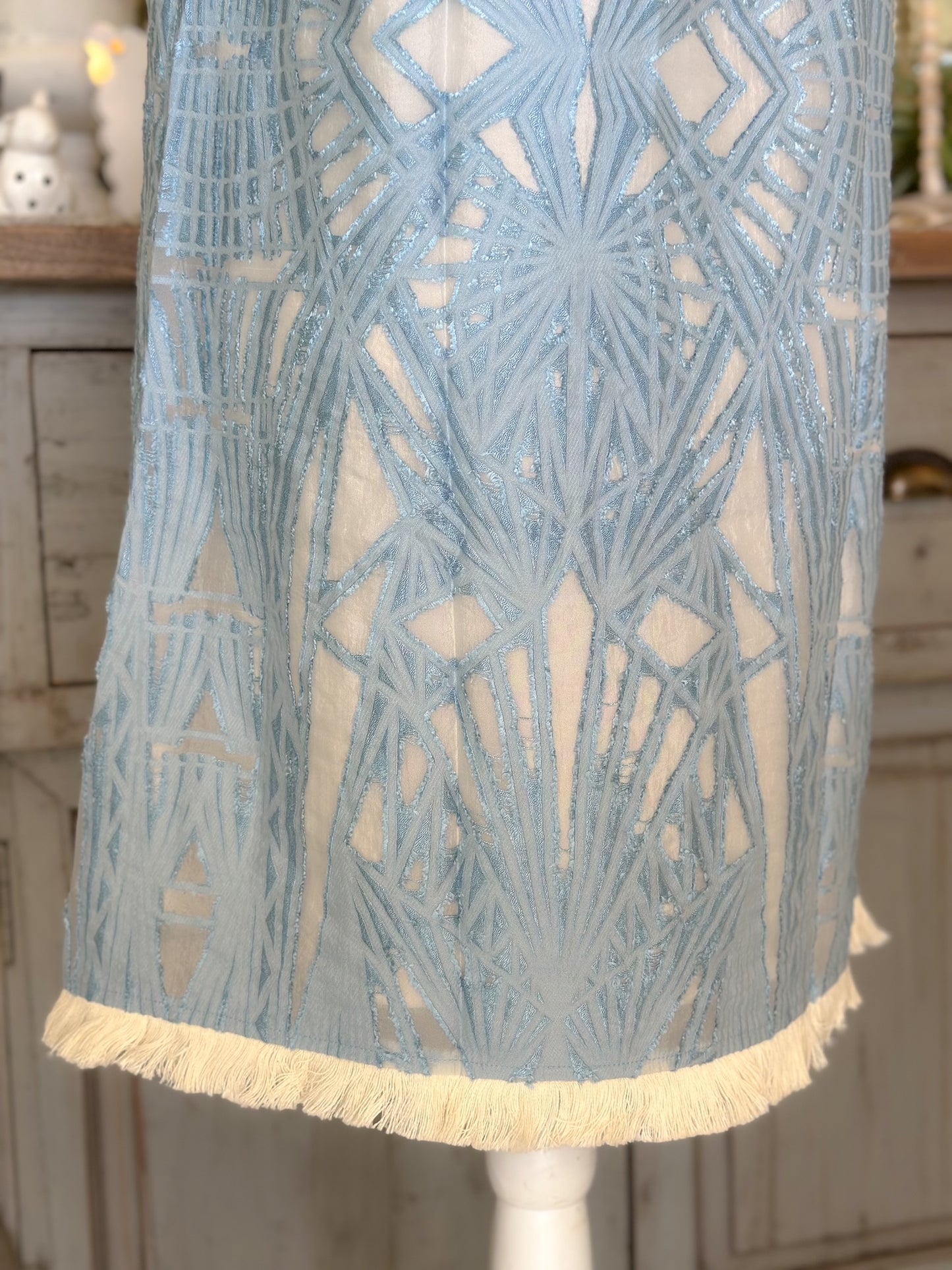 Fringe Detailed Burn Out Dress
