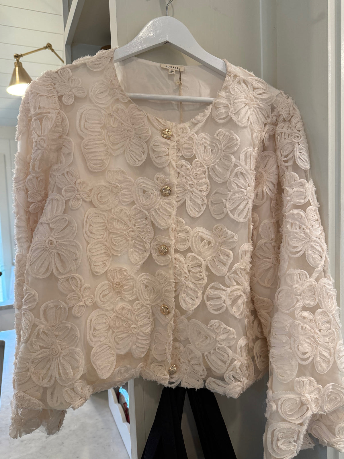 Ivory Blossom Applique Jacket