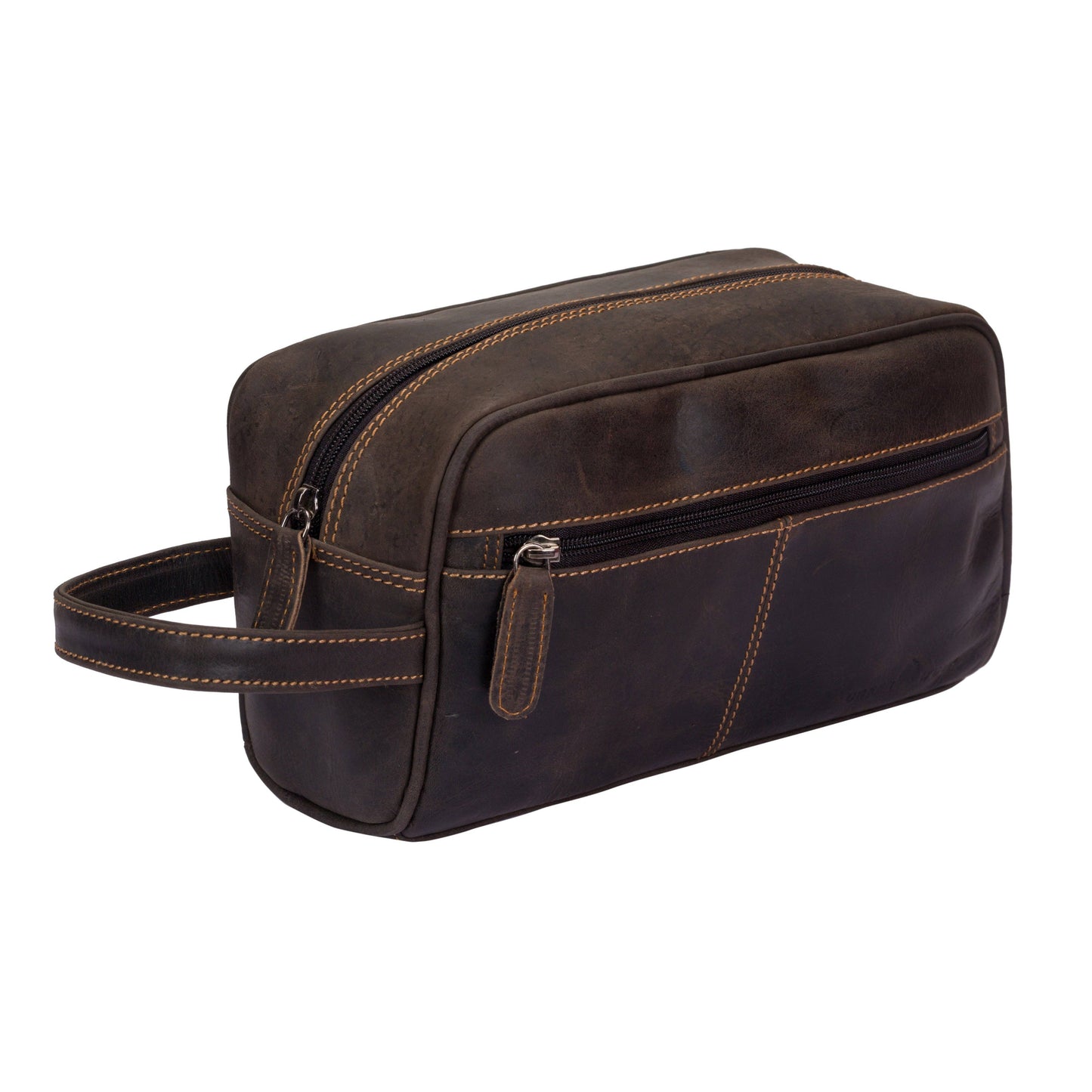 Leather Banff Toiletry Bag TB796: Brown