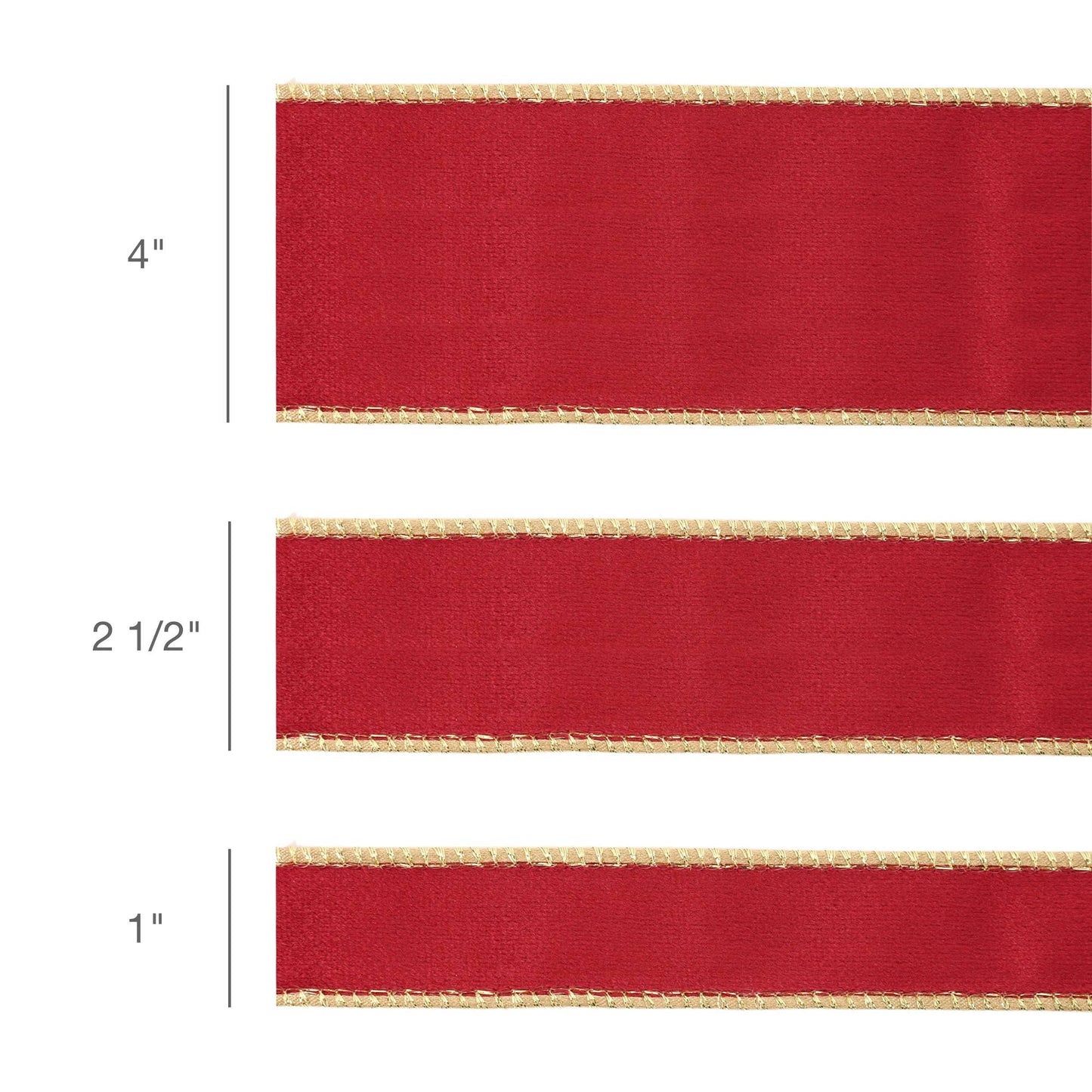 4" Reversible Classic Velvet Wired Ribbon | Burgundy/Gold | 10 Yard Roll