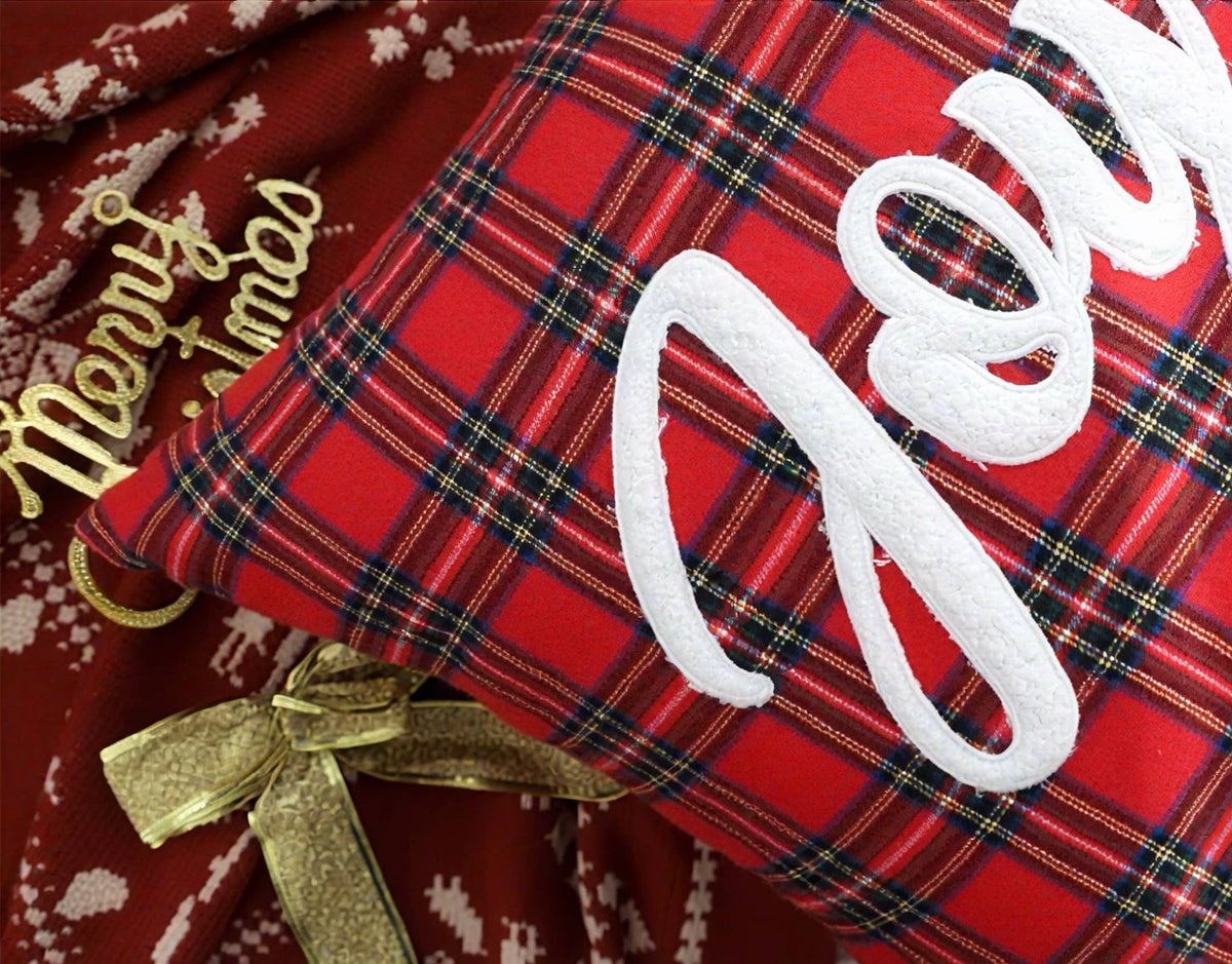 Christmas Plaid Throw Pillow Decorate 12"x20" Holiday Decor: 10 PCS