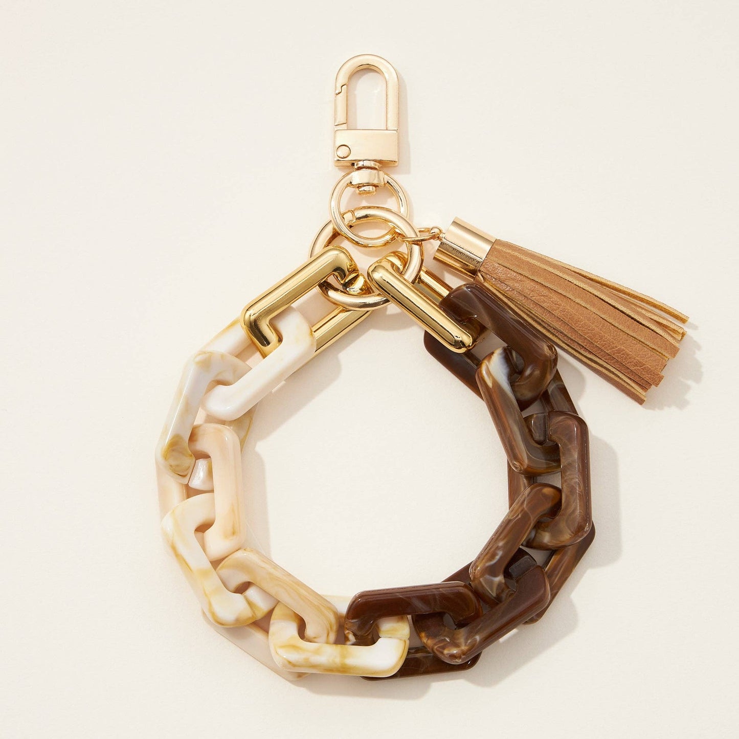 Two Tone Mixed Resin Chain | Keychain with Tassel: BRW