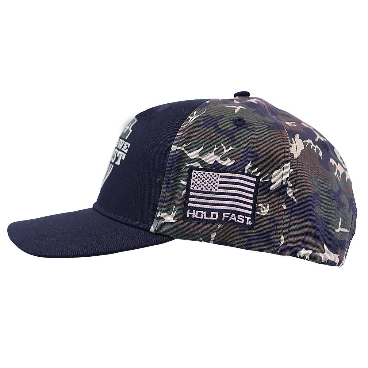 HOLD FAST Mens Cap In God We Trust: Black/Camo, One Size Fits Most