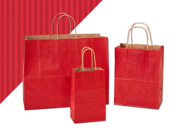 Recycled Shadow Stripe Kraft Paper Retail Shopping Bags: French Blue, 25 Pack, Vogue 16x6x13"