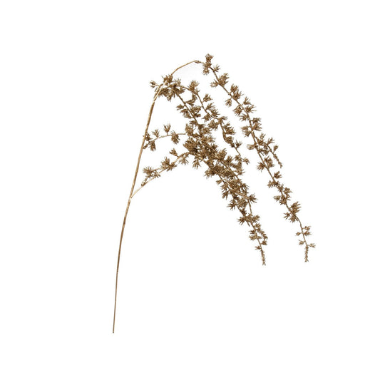 20-1/2"H Plastic Leaf Spray w/ Glitter, Champagne Finish