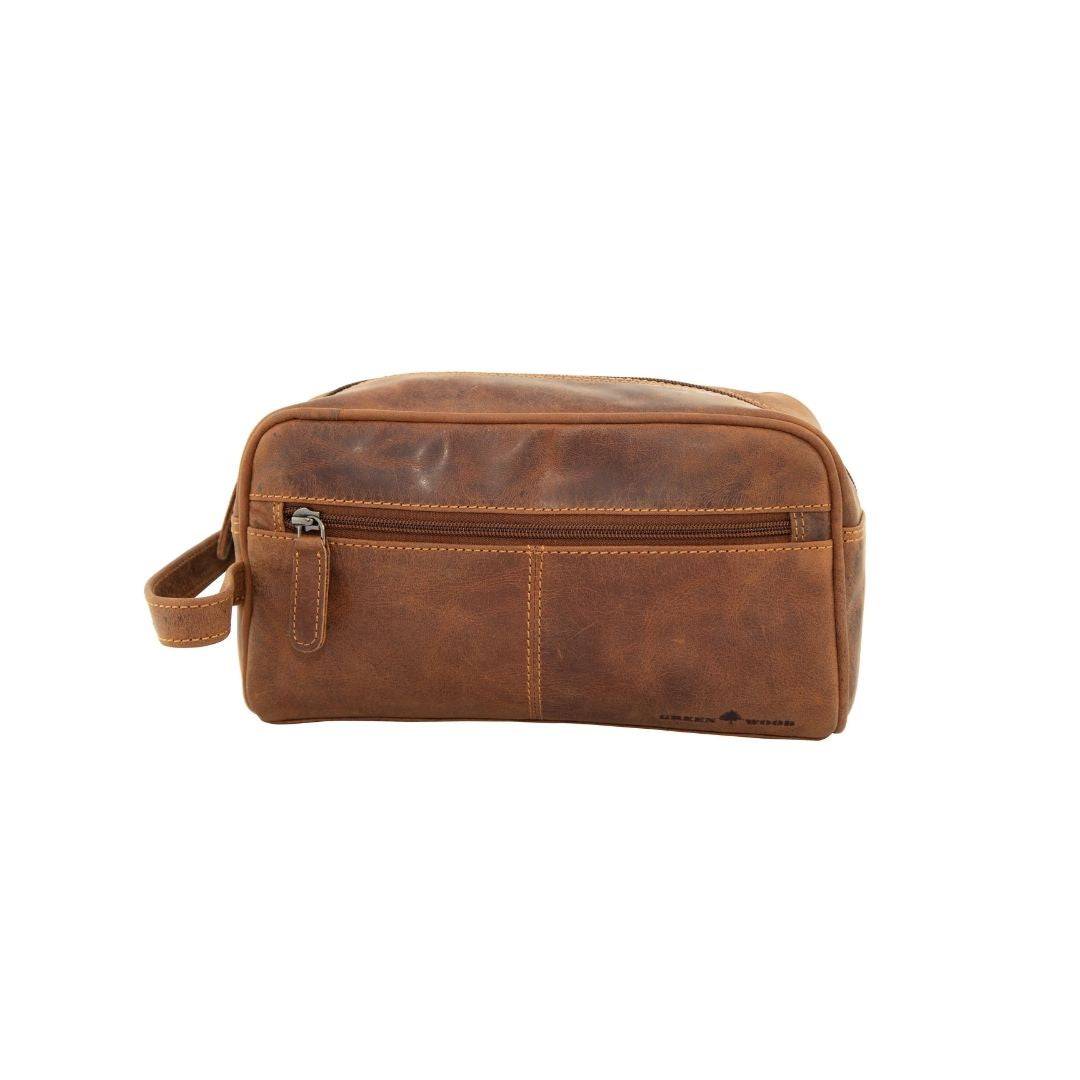 Leather Banff Toiletry Bag: Sandal