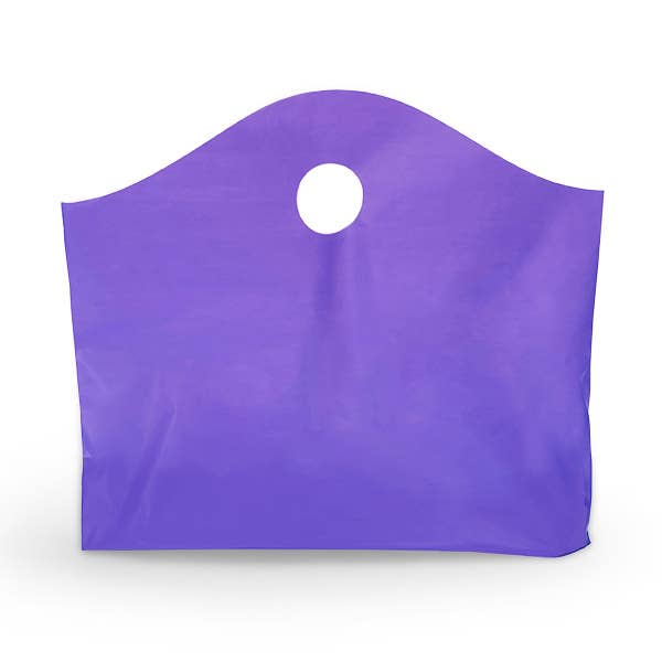 Wave Top Plastic Retail Merchandise Bags: Clear Frosted, Medium 18x15x6"