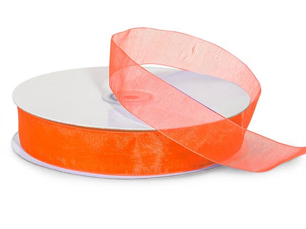 Sheer Organza Gift Packaging Ribbon: Denim Blue, 1 Pack, 7/8"x100 yards