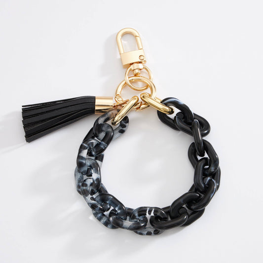 Acrylic Chain Tassel | Keychain: BLK