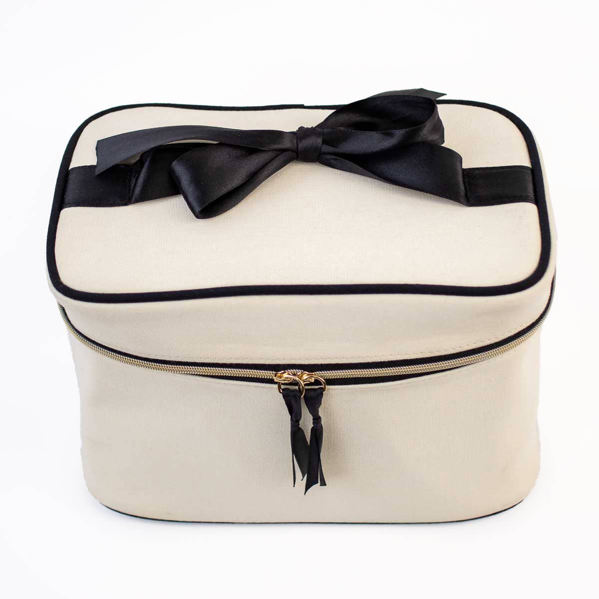 Presley Travel Cosmetic Cream/Black   9x6.25x5.5