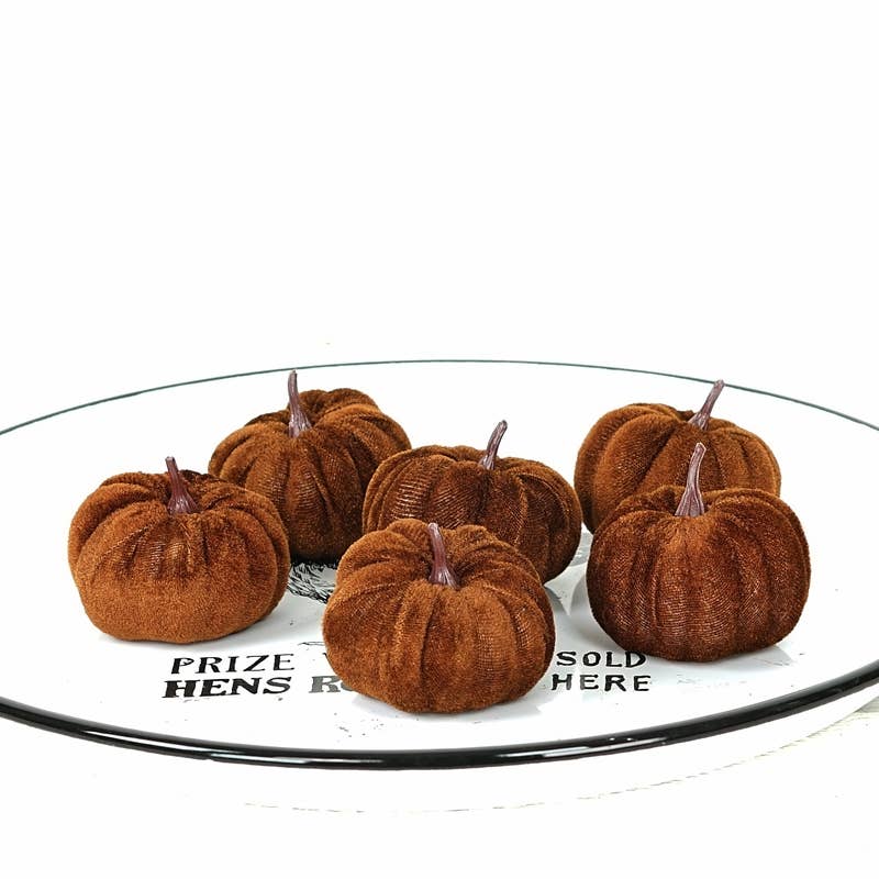 Brown Mini Velvet Pumpkin Bag