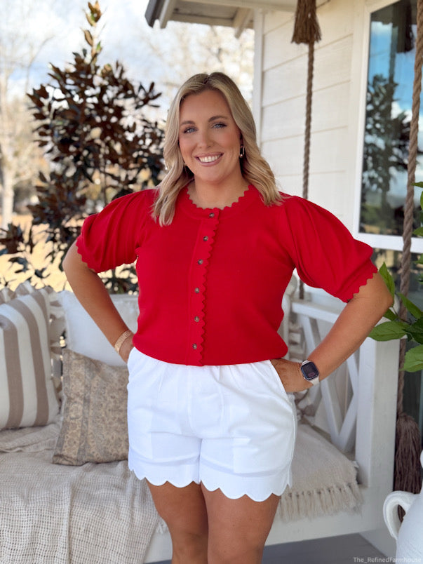 The Americana Scallop Top