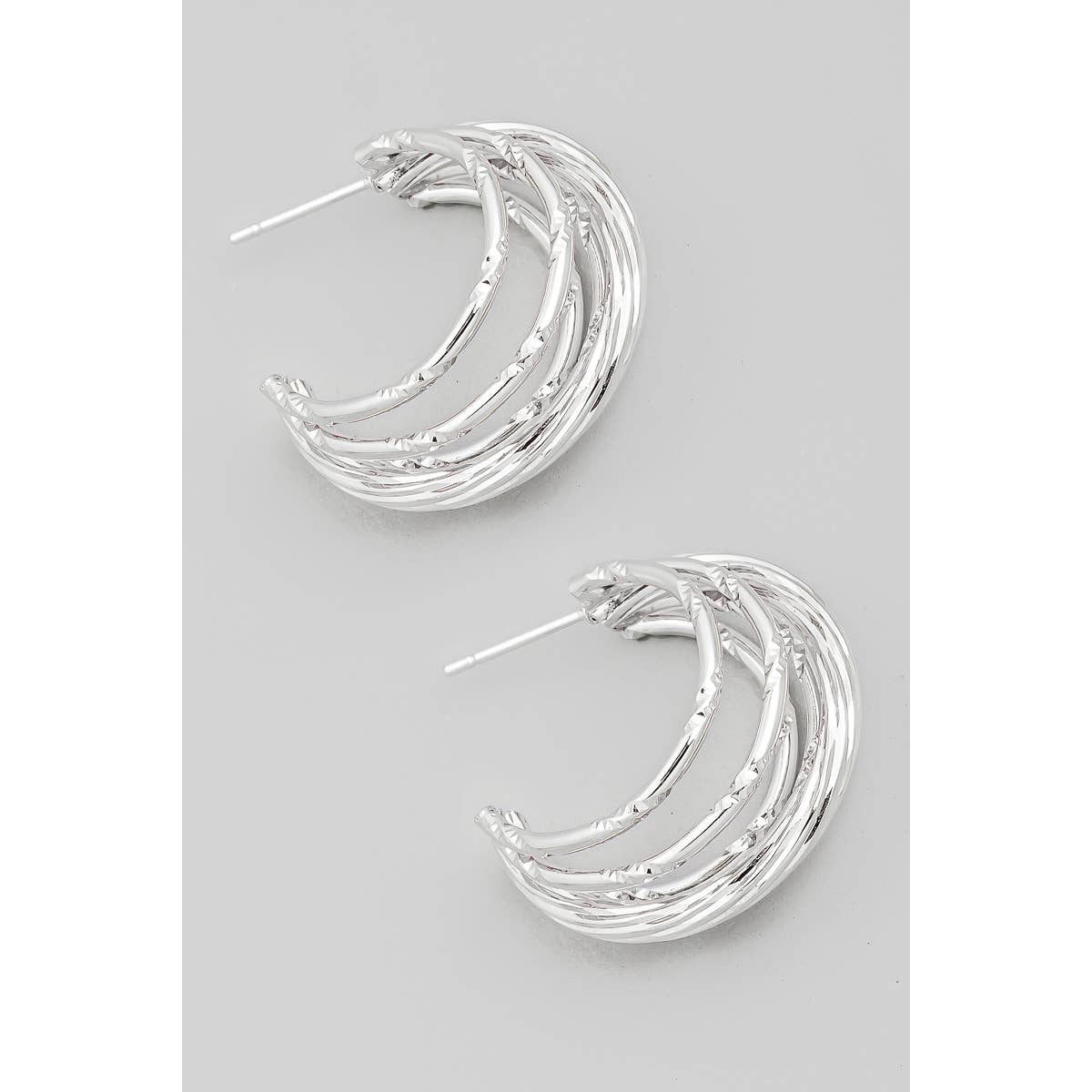 Multi Strand Twist Hoop Earrings: S