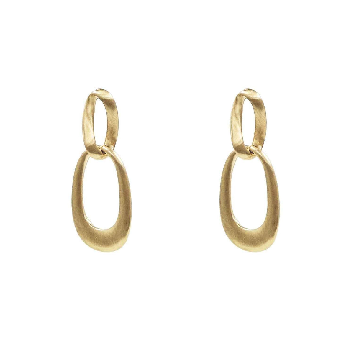 Matte Gold Open Double Circle 2" Earring