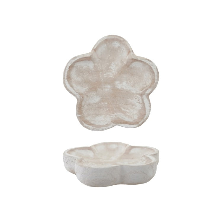 Paulownia Wood Flower Shaped Dish