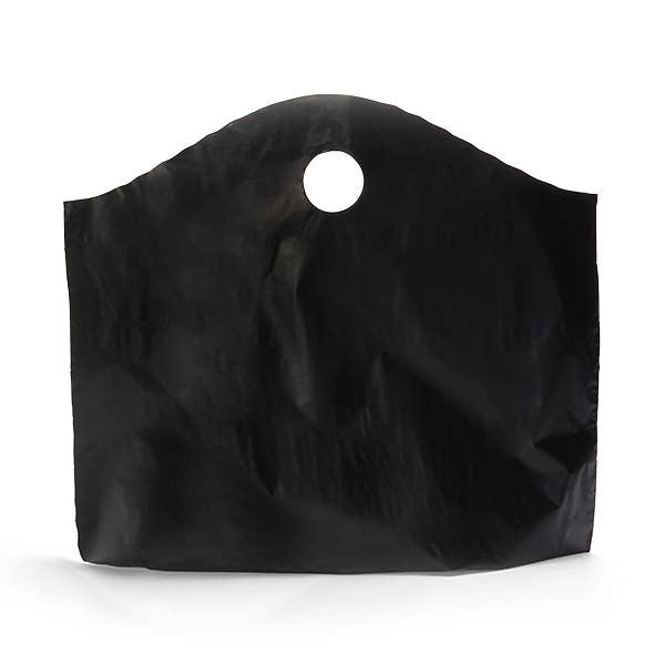 Wave Top Plastic Retail Merchandise Bags: Clear Frosted, Medium 18x15x6"