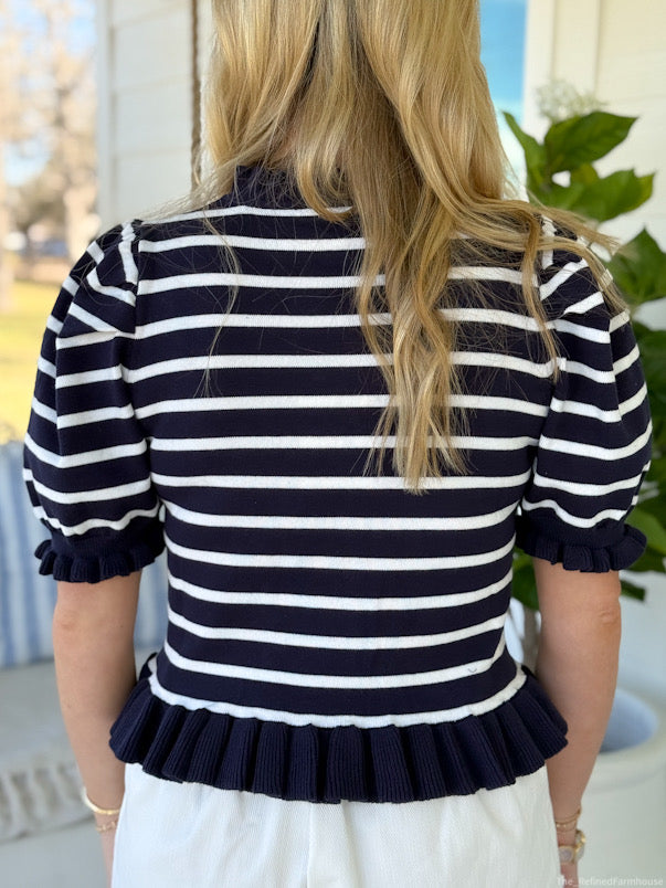 The Sail Away Stripe Top / Cardigan