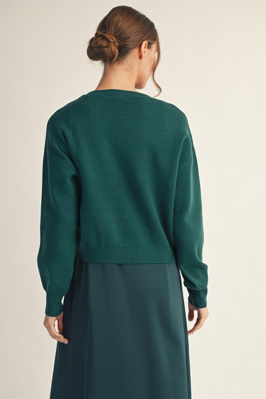 Forest Twist Front Sweater