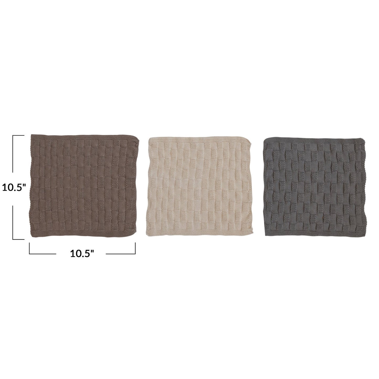 Cotton Dish Towels w/weave Pattern-set of 3