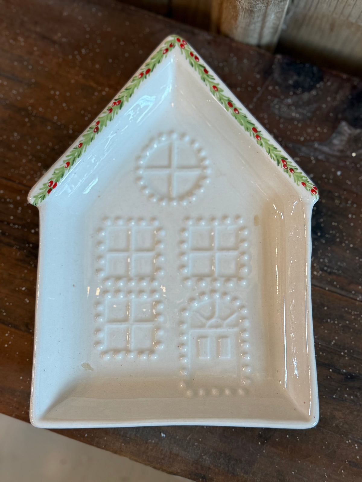 Embossed Stoneware House plate