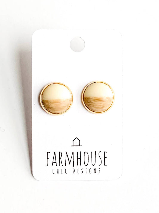 Wood & Ivory Earrings