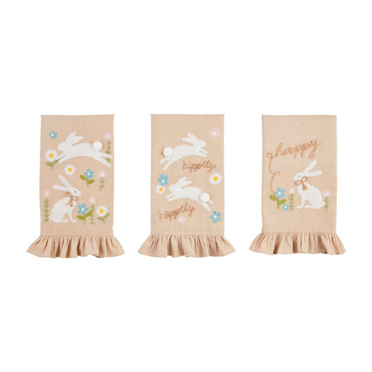 Bunny Embroidered Ruffle Towel