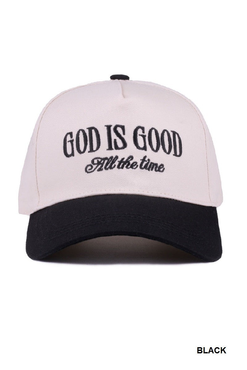 God Is Good Two-Tone Canvas Cap.