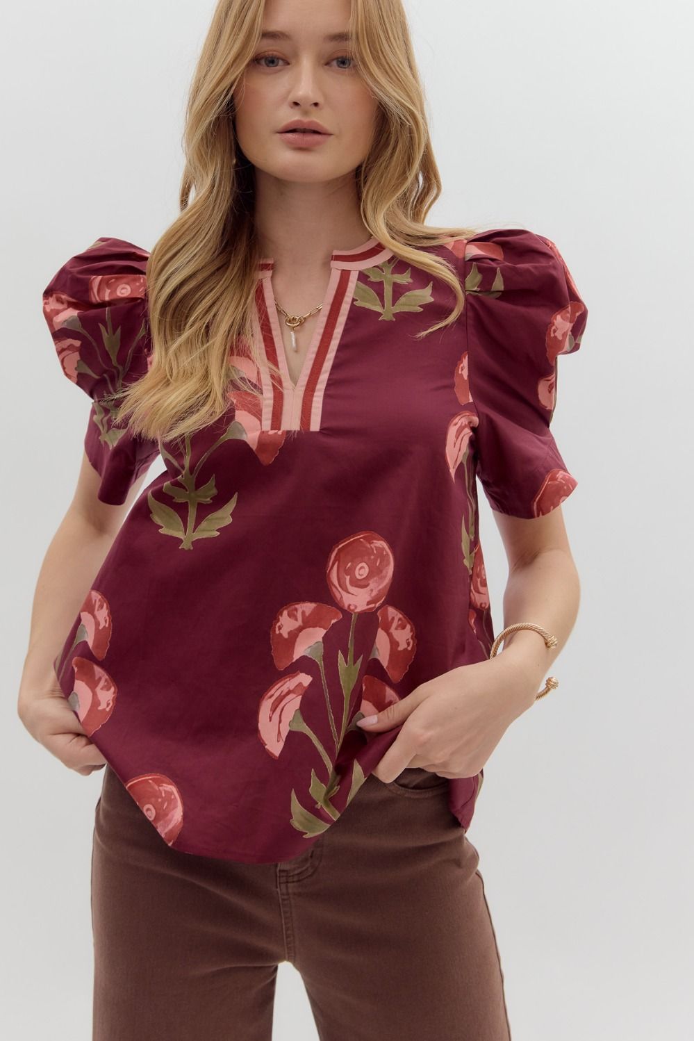 Wild Blossom Puff Sleeve Top