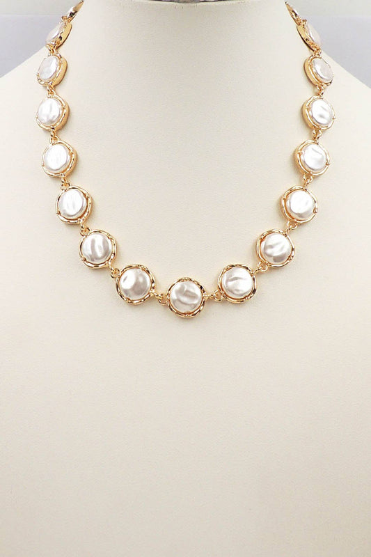 Gold Chain Cord 16"-18" Necklace with Freshwater Pearl Charm
