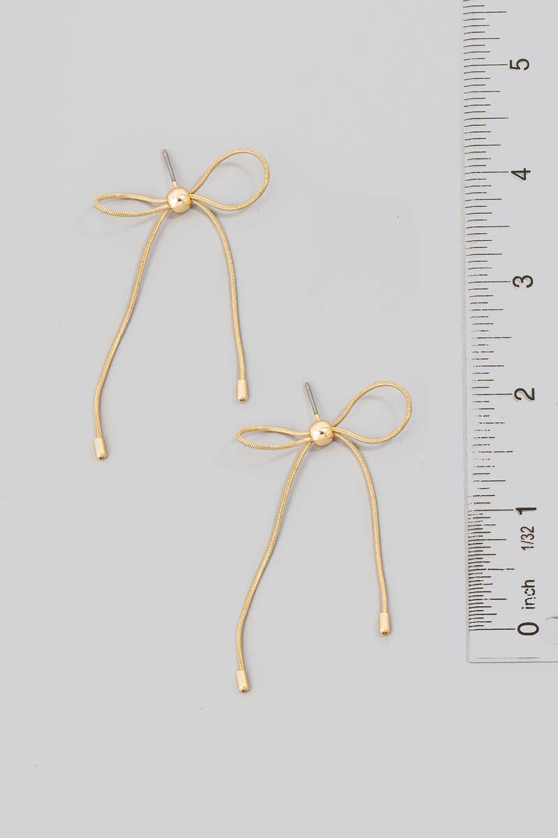 Metallic Cord Knot Stud Earrings: GD