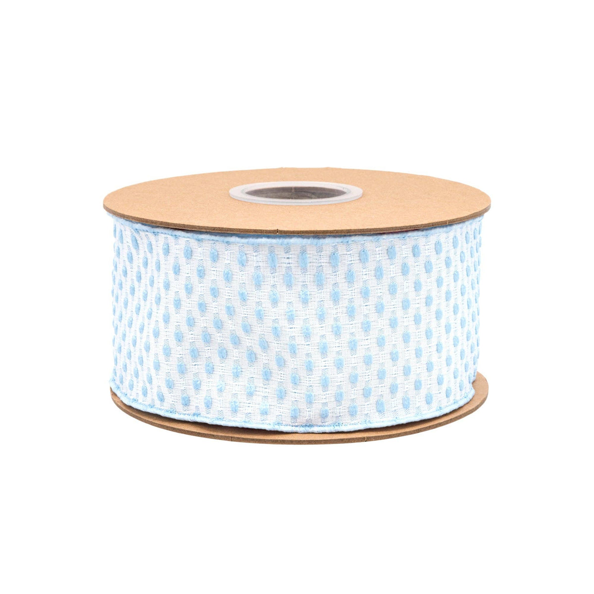 2 1/2" Wired Ribbon | Blue/White Woven | 10 Yard Roll