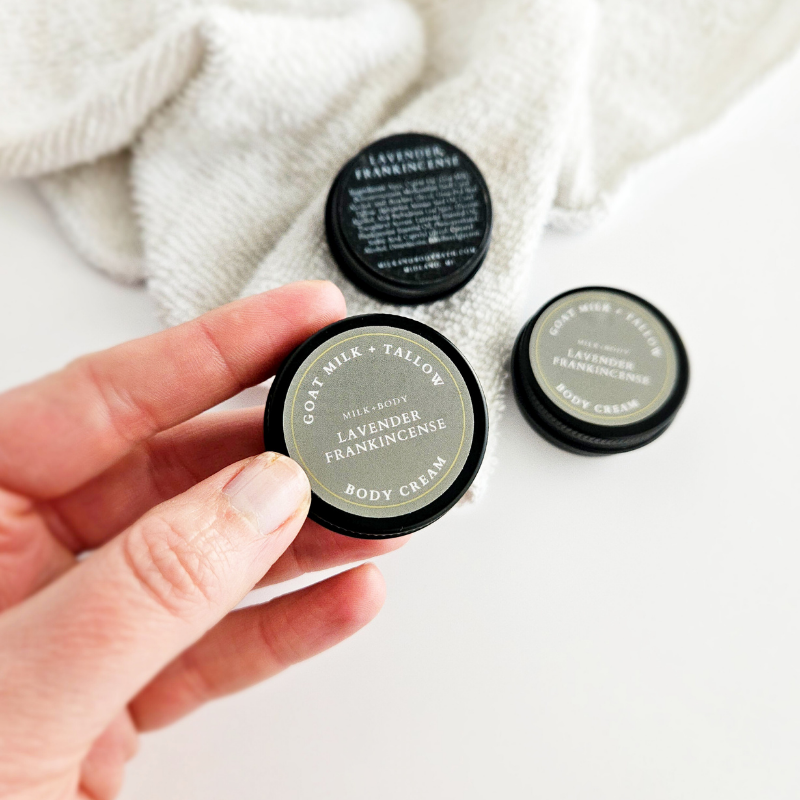 Lavender Frankincense Mini Goat Milk + Tallow Body Cream